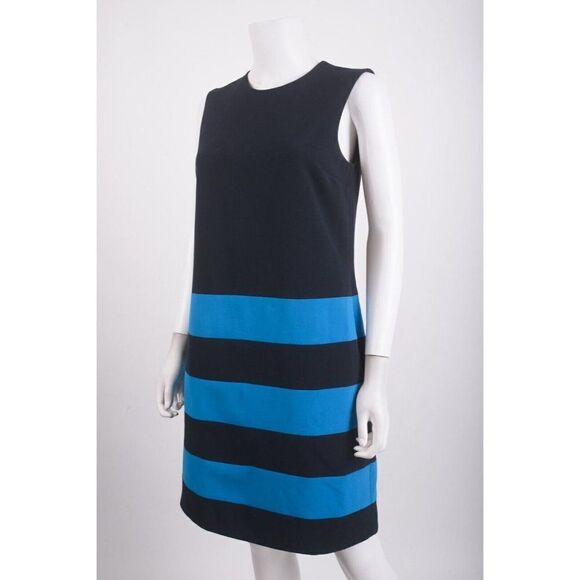 Victoria Beckham Womans Shift Dress Size US 6 UK 10 Blue Stripe - Picture 4 of 7